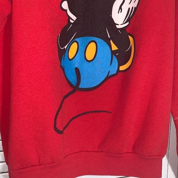 Mickey & Co Mouse Double Sided Graphic Red Sweatshirt Adult Large Vintage 90s Di - Picture 13 of 16